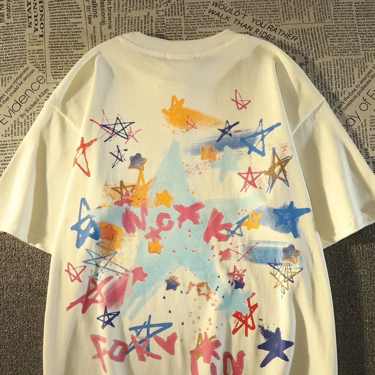 Y2K Aesthetic Star Sketch T-Shirt - Trendy Graphic Tee for Summer Outfits & Casual Looks