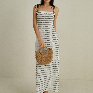 Y2K Aesthetic Stripe Cami Long Dress - Trendy Coquette Style for Effortless Chic Looks