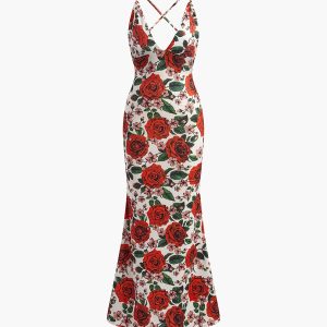 Y2K Backless Floral Maxi Dress - Cute Coquette Aesthetic for Effortless Style