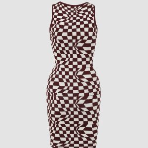 Y2K Bodycon Dress: Chic Grunge Style with Coquette Aesthetic for Trendy Outfits