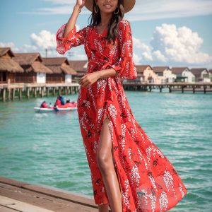 Y2K Bohemian Beach Dress - Elegant Summer 2024 Travel Dress for Stylish Holidays