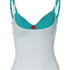 Y2K Clubwear Matching Set: Summer Women’s Sexy Bra Crop Top & Spaghetti Strap Tank Top