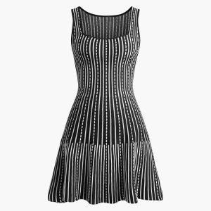 Y2K Contrast Trim Striped Short Dress - Cute Summer Aesthetic Outfit for Trendy Looks