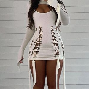 Y2K Cut Out Bodycon Dress for Music Festivals - Trendy Grunge Aesthetic Outfit