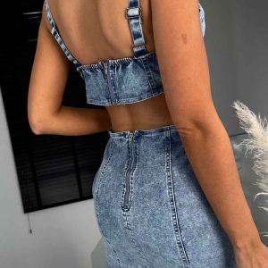 Y2K Cutout Denim Bodycon Cami Dress for Trendy Aesthetic Outfits