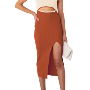 Y2K Cutout Slit Knit Tank Dress - Trendy Coquette Aesthetic for Stylish Outfits