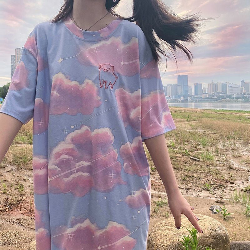 Y2K Fashion Oversized T-Shirt: Trendy Japanese College Style for Effortless Summer Outfits