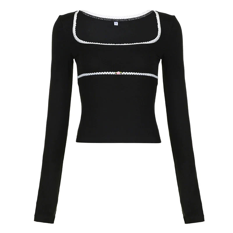 Y2K Fashion Sean Long Sleeve Top - Cute Aesthetic Layering Piece for Grunge and Coquette Styles