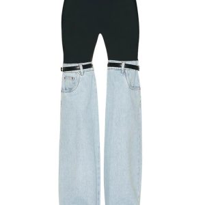 Y2K Fashion Women's Wide Leg Palazzo Trousers - Loose Denim Streetwear for Summer 2023