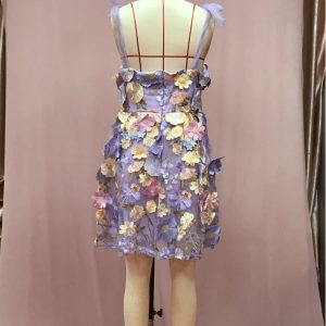 Y2K Floral Embroidery Suspender Dress - Casual Summer Style with Mid Waist Design