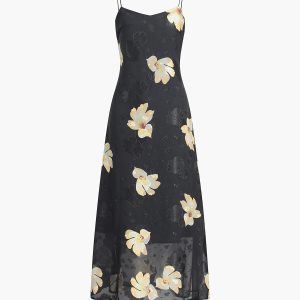 Y2K Floral Print Cami Maxi Dress - Trendy Coquette Aesthetic for Effortless Style