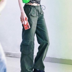 Y2K Low Waist Cargo Pants for Trendy Grunge Aesthetic Outfits and Comfy Everyday Wear