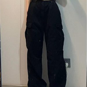 Y2K Low Waist Cargo Pants for Trendy Grunge Aesthetic Outfits and Comfy Everyday Wear