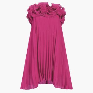 Y2K Mesh Rosette Pleat Mini Dress - Cute Coquette Aesthetic for Trendy Outfits