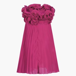 Y2K Mesh Rosette Pleat Mini Dress - Cute Coquette Aesthetic for Trendy Outfits