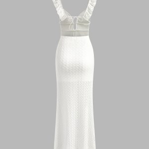 Y2K Pearl Keyhole Neckline Cami Dress - Chic Coquette Aesthetic Long Dress for Stylish Looks