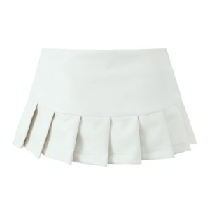 Y2K Pleated Mini Skirt - Cute Cargo Skirt for Coquette Aesthetic and Grunge Style Outfits