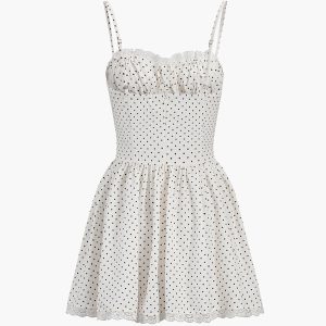 Y2K Polka Dot Knotted Cami Dress - Cute Summer Outfit for Coquette Aesthetic Lovers