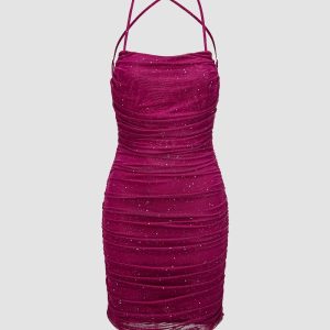 Y2K Ruched Bodycon Dress - Trendy Coquette Aesthetic for Chic Outfits