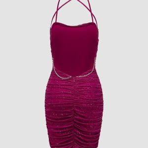 Y2K Ruched Bodycon Dress - Trendy Coquette Aesthetic for Chic Outfits