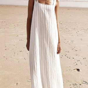 Y2K Striped Cami Maxi Dress - Trendy Coquette Aesthetic for Effortless Style