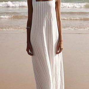 Y2K Striped Cami Maxi Dress - Trendy Coquette Aesthetic for Effortless Style