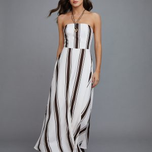 Y2K Striped Off-Shoulder Dress - Trendy Coquette Aesthetic for Effortless Style