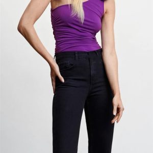 Y2K Summer Camisole: Irregular Neck Off-Shoulder Ruched Mini Vest for Trendy Streetwear