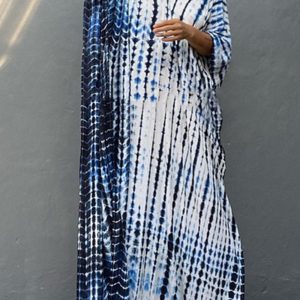 Y2K Tie Dye Slit Maxi Dress - Trendy Beach Cover-Up for Coquette and Grunge Aesthetics