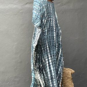 Y2K Tie Dye Slit Maxi Dress - Trendy Beach Cover-Up for Coquette and Grunge Aesthetics