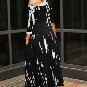 Y2K Tie-Dyed Drop Shoulder Dress - Trendy Coquette Aesthetic for Effortless Style