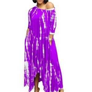 Y2K Tie-Dyed Drop Shoulder Dress - Trendy Coquette Aesthetic for Effortless Style