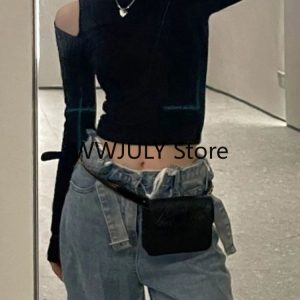 Y2K Vintage Solid Turtleneck Crop Top for Women - Gothic Slim Fit Long Sleeve Tee with Hollow Out Detail